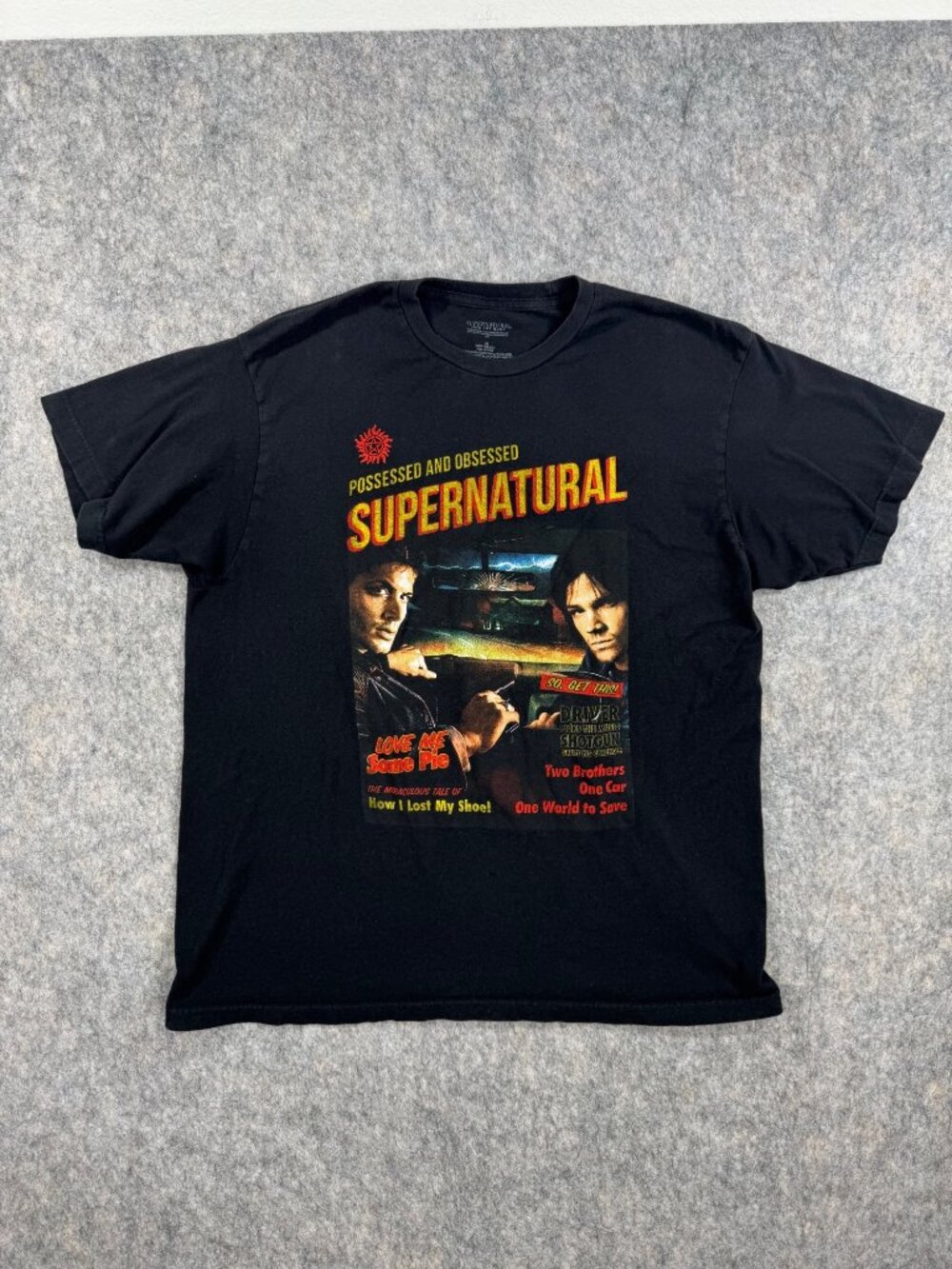 Supernatural Joint The Hunt T Shirt Sz XL Graphic Double Sided Black